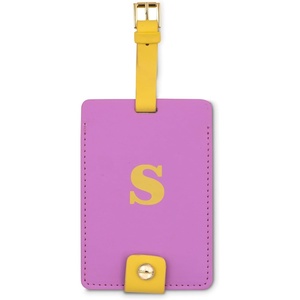 image:imageKate Spade New York Leatherette Luggage Tag with Secure Strap Colorful Suitcase Identifier for Travel Monogram Bag Tag ID TS