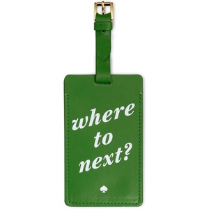 image:imageKate Spade New York Vegan Leather Luggage Tag for Women Durable Suitcase ID Tag Enchanted StripeGreen