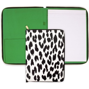 image:imageKate Spade New York Vegan Leather Padfolio Zipper Portfolio with 85 x 11 Writing Pad Document Organizer for Business Modern Leopard