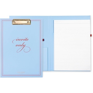 image:imagekate spade new york A4 Clipboard Folio with Low Profile Clip Professional Padfolio Includes Lined Notepad Pen Loop and Pocket Ocean StripeInvite Only