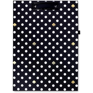 image:imagekate spade new york A4 Clipboard Folio with Low Profile Clip Professional Padfolio Includes Lined Notepad Pen Loop and Pocket Ocean StripePolka Dots