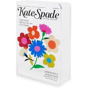 image:imagekate spade new york Acrylic Book Shaped Vase Clear 8 x 525 x 2 Decorative Flower Vase with Magazine Inspired Design for Modern Home Decor Bookshelf or Desk Accent KS Magazine