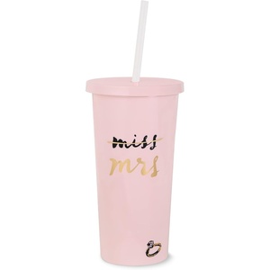 image:imagekate spade new york Acrylic Bridal Tumbler with Lid and Straw 20 oz Tumbler for Bride to Be Slim Double Wall Tumbler Miss to Mrs Blush