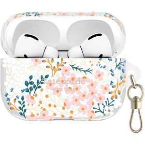 image:imagekate spade new york AirPods Pro Protective Case with Keychain Ring  Multi Floral Black and White Compatible with AirPods Pro 2nd  1st GenerationMulti Floral Rose