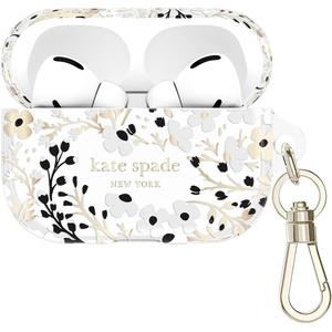 image:imagekate spade new york AirPods Pro Protective Case with Keychain Ring  Multi Floral Black and White Compatible with AirPods Pro 2nd  1st GenerationMulti Floral Black and White