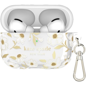 image:imagekate spade new york AirPods Pro Protective Case with Keychain Ring  Multi Floral Black and White Compatible with AirPods Pro 2nd  1st GenerationSunshine Floral