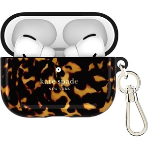 image:imagekate spade new york AirPods Pro Protective Case with Keychain Ring  Multi Floral Black and White Compatible with AirPods Pro 2nd  1st GenerationTransparent Tortoise