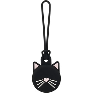 image:imagekate spade new york AirTag Holder with Gold Ring Clip  Protective Case for Apple AirTag  Hollyhock CreamBlack Cat