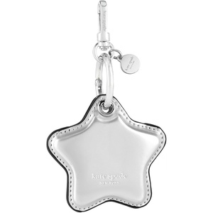 image:imagekate spade new york AirTag Holder with Gold Ring Clip  Protective Case for Apple AirTag  Hollyhock CreamSilver Star
