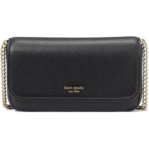 image:imagekate spade new york Ava Pebbled Leather Flap Chain Wallet Black