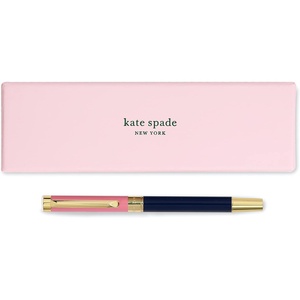 image:imagekate spade new york Black Ink Ballpoint Pen with Reusable Gift Box Professional Office Pen for Women Accepts Standard Refills Modern LeopardPinkNavy Colorblock