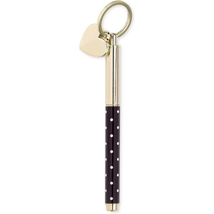 image:imagekate spade new york Black Metal Ink Pen Key Fob Black Ink Ballpoint Keychain Pen Pin DotPin Dot