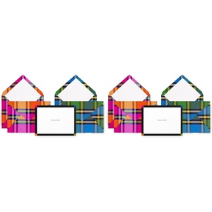 image:imagekate spade new york Blank Thank You Cards for Holidays and Celebrations Stationery Set with 10 Cards and Envelopes Grand Plaid Duo375 inches x 5125 inches Pack of 2