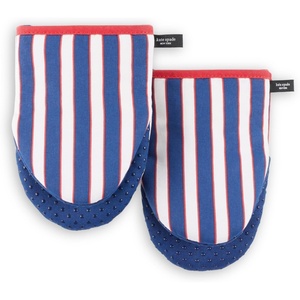 image:imagekate spade new york Botanical Stripe Mini Oven Mitt 2Pack Set 55 x 8 GreenPinkNavy BlueRed