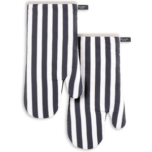 image:imagekate spade new york Botanical Stripe Oven Mitt 2Pack Set 7 x 13 GreenPinkBlackBeige