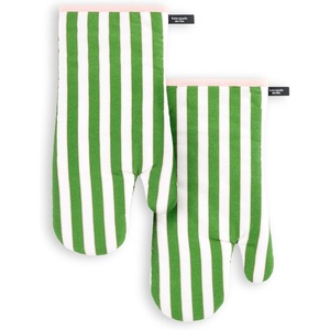 image:imagekate spade new york Botanical Stripe Oven Mitt 2Pack Set 7 x 13 GreenPinkGreenPink