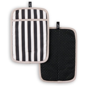 image:imagekate spade new york Botanical Stripe Pot Holder 2Pack Set 7 x 10 GreenPinkBlackBeige