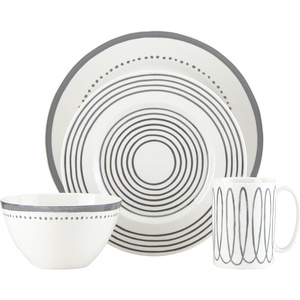 image:imagekate spade new york Charlotte Street West Charcoal 4Piece Place Setting TaupeGrey4Piece Placesetting