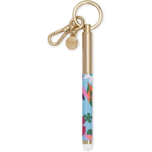 image:imagekate spade new york Colorful Metal Ink Pen Key Fob Black Ink Ballpoint Keychain Pen Safari Floral