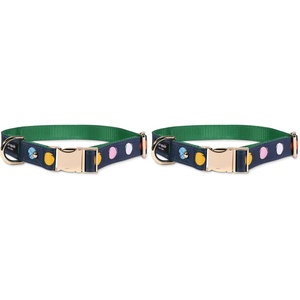 image:imagekate spade new york Cute Dog Collar with Gold Metal Details amp Plastic Buckle 15 to 22 Adjustable Dog Collar for Female or Male Dogs MediumLarge Watercolor DotMediumLarge Pack of 2