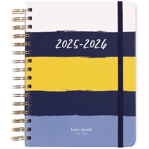 image:imagekate spade new york Daily Planner 20252026 Large Agenda August 2025December 2026 Hardcover Weekly and Monthly Spiral Planner with Stickers Charmed LibraryBold Painterly Stripe