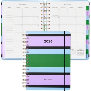 image:imagekate spade new york Daily Planner 2026 Large Agenda JanuaryDecember 2026 Hardcover Weekly and Monthly Spiral Planner with Stickers Downtown Stripe