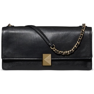 image:imagekate spade new york Deco Glazed Leather Soft Shoulder BagBlackGold
