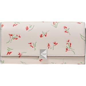 image:imagekate spade new york Deco Pebbled Leather Large Flap WalletCream Multi Vibrant Buds
