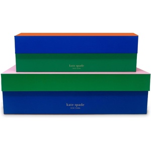 image:imagekate spade new york Decorative Storage Boxes with Lids 2 Pack Sturdy Organizer Storage Bins Includes Medium and Large Nesting Boxes with Magnetic Closure Colorblock