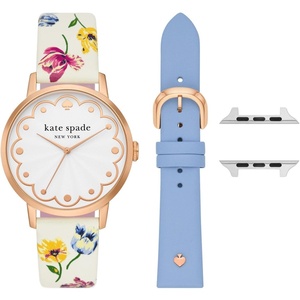 image:imagekate spade new york Designer Interchangeable Leather or Nylon Band Compatible with Your 384041mm andor 42444549mm Apple Watch Series 987654321SE andor Ultra Series 12Watch  Apple Band Set