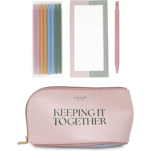 image:imagekate spade new york Desk Essentials Vegan Leather Pouch Set with Click Pen Memo Notepad and Highlighter Tape Strips Keeping It Together