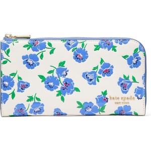image:imagekate spade new york Devin Pebbled Leather Zip Around Continental WalletSpringtime Blooms Cream Multi