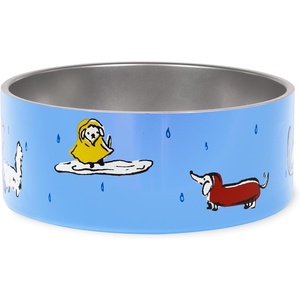 image:imagekate spade new york Dog Dish for Food and Water Stainless Steel Bowl with NonSlip Base 4 Cup 32oz Capacity Large Pet Food Bowl or Water Dish for Dogs Lets Do LunchRaining Cats and Dogs