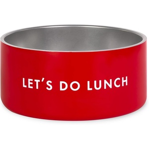 image:imagekate spade new york Dog Dish for Food and Water Stainless Steel Bowl with NonSlip Base 4 Cup 32oz Capacity Large Pet Food Bowl or Water Dish for Dogs Lets Do LunchLets Do Lunch