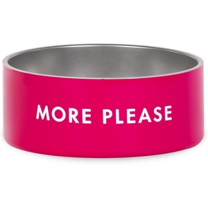 image:imagekate spade new york Dog Dish for Food and Water Stainless Steel Bowl with NonSlip Base 4 Cup 32oz Capacity Large Pet Food Bowl or Water Dish for Dogs Lets Do LunchMore Please