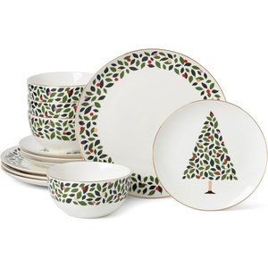 image:imagekate spade new york Evergreen Large Lit Tree Figurine Christmas amp Holiday Decor12Piece Dinnerware Set