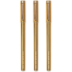 image:imagekate spade new york Fine Tip Pens 3 Black Ink Fine Point for Note Taking Gold