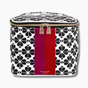 image:imagekate spade new york Insulated Lunch Tote Small Lunch Cooler Cute Lunch Bag for Women Floral Thermal Bag with Double Zipper Close and Carrying Handle Spade Flower StripeSpade Flower Stripe