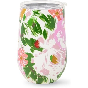 image:imagekate spade new york Insulated Stainless Steel Wine Tumbler 16 Ounce Double Wall Tumbler Floral Stemless Travel Cup with Lid Hidden GardenHidden Garden