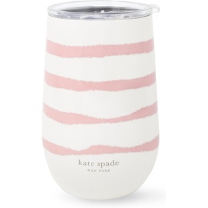 image:imagekate spade new york Insulated Stainless Steel Wine Tumbler 16 Ounce Double Wall Tumbler Stemless Travel Cup with Lid Goddess StripeGoddess Stripe