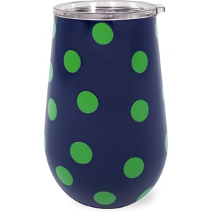 image:imagekate spade new york Insulated Stainless Steel Wine Tumbler 16 Ounce Double Wall Tumbler Stemless Travel Cup with Lid Goddess StripeSonnet Dot