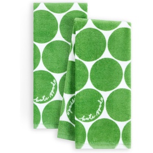 image:imagekate spade new york Joy Dot Kitchen Towels 2Pack Set Absorbent 100 Cotton Velour Navy BlueCream 17x28GreenCream