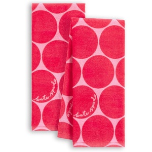 image:imagekate spade new york Joy Dot Kitchen Towels 2Pack Set Absorbent 100 Cotton Velour Navy BlueCream 17x28RedRose Pink