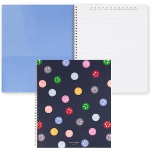 image:imagekate spade new york Large College Ruled Notebook 11 x 95 Spiral Notebook with 160 PagesSpade Smiley