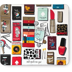 image:imagekate spade new york Leatherette Mouse Pad 9 x 8 Mouse Mat with NonSlip Back Cute Mouse Pad for Office Desk BookshelfPurse Matchbook