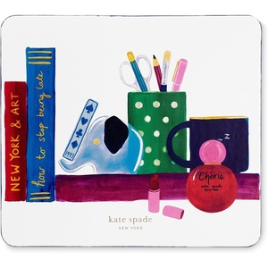 image:imagekate spade new york Leatherette Mouse Pad 9 x 8 Mouse Mat with NonSlip Back Cute Mouse Pad for Office Desk Charmed Library