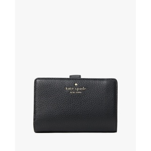 image:imagekate spade new york Leila Pebbled Leather Medium Compact Bifold WalletBlack