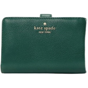 image:imagekate spade new york Leila Pebbled Leather Medium Compact Bifold WalletDeep Jade