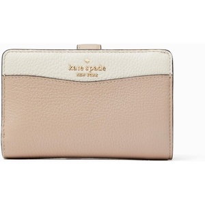image:imagekate spade new york Leila Pebbled Leather Medium Compact Bifold WalletWarm Beige Multi