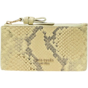 image:imagekate spade new york Loop Pebbled Leather Ew Zip Card CaseSnake Embossed Pale Citron